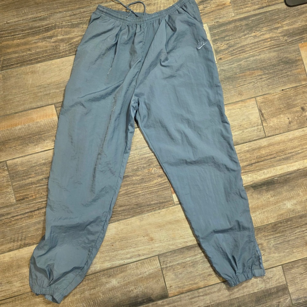 VINTAGE 90s Nike Unlined Crinkle Nylon Windbreaker Pants - Periwinkle Mens XXL